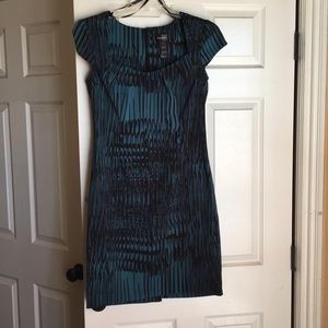 Teal patterned dress